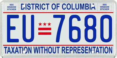 DC license plate EU7680