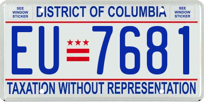 DC license plate EU7681