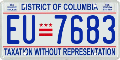 DC license plate EU7683