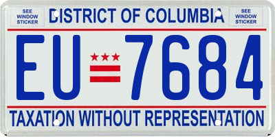 DC license plate EU7684