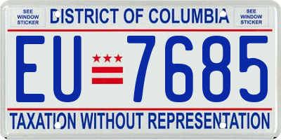 DC license plate EU7685