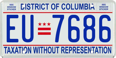 DC license plate EU7686