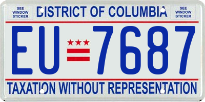 DC license plate EU7687