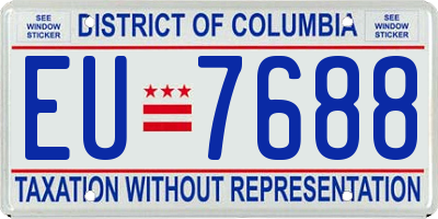 DC license plate EU7688