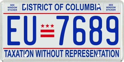 DC license plate EU7689