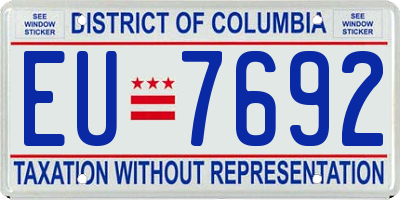 DC license plate EU7692
