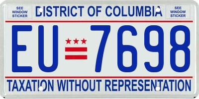 DC license plate EU7698