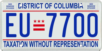 DC license plate EU7700