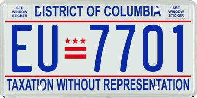 DC license plate EU7701