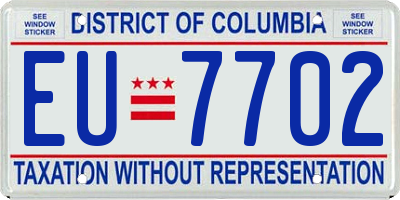 DC license plate EU7702