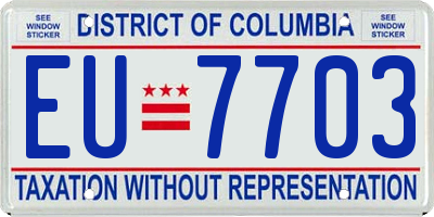 DC license plate EU7703