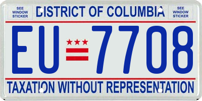 DC license plate EU7708