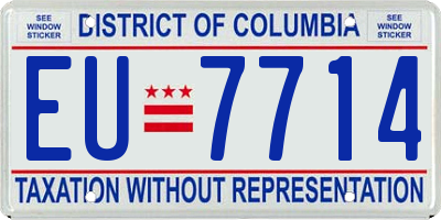 DC license plate EU7714
