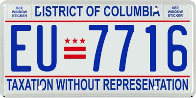 DC license plate EU7716