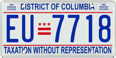 DC license plate EU7718