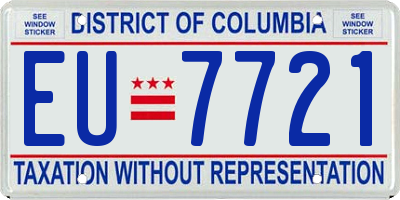 DC license plate EU7721