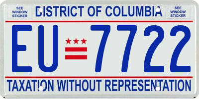 DC license plate EU7722