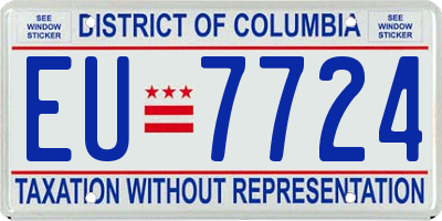 DC license plate EU7724