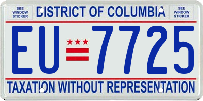 DC license plate EU7725