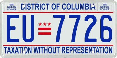 DC license plate EU7726