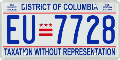 DC license plate EU7728