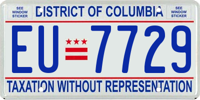 DC license plate EU7729