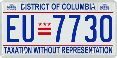 DC license plate EU7730