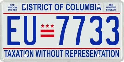 DC license plate EU7733