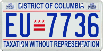 DC license plate EU7736