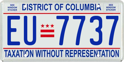DC license plate EU7737