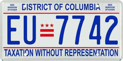 DC license plate EU7742