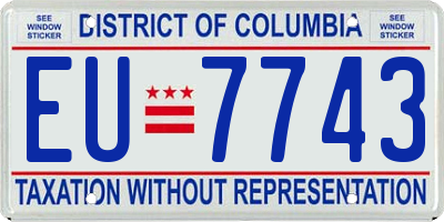 DC license plate EU7743