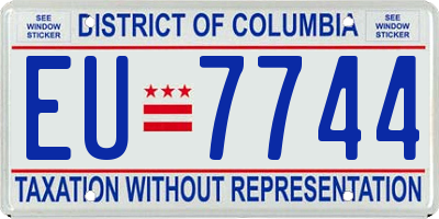 DC license plate EU7744