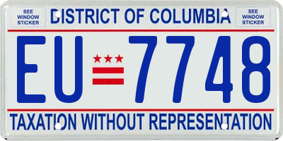 DC license plate EU7748