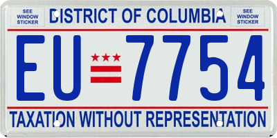 DC license plate EU7754