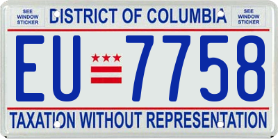 DC license plate EU7758