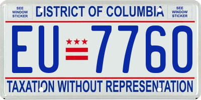 DC license plate EU7760