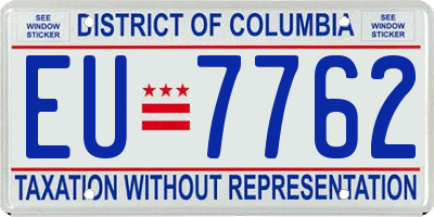DC license plate EU7762