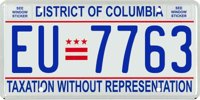 DC license plate EU7763