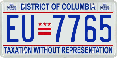 DC license plate EU7765