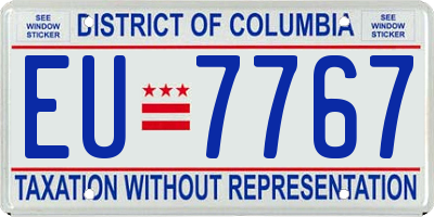 DC license plate EU7767