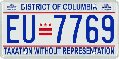 DC license plate EU7769