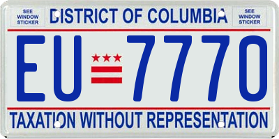 DC license plate EU7770