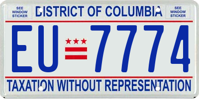 DC license plate EU7774