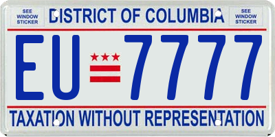 DC license plate EU7777