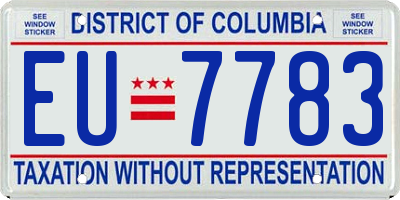 DC license plate EU7783
