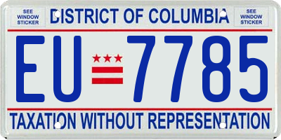 DC license plate EU7785