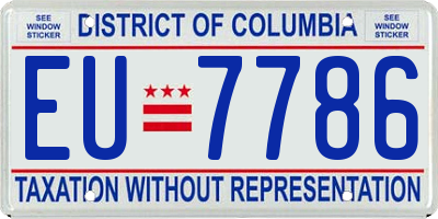 DC license plate EU7786