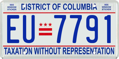 DC license plate EU7791