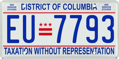 DC license plate EU7793